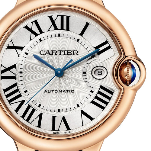 Ballon Bleu de Cartier 42 | 42mm, 18K Rose Gold, Alligator Leather, Silver Dial