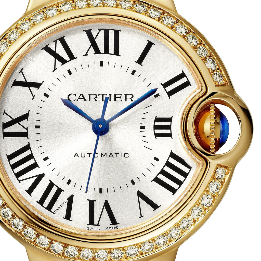 Ballon Bleu de Cartier 33 | 33mm, 18K Yellow Gold, Silver Dial, Yellow Bezel