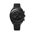 OMEGA Speedmaster Dark Side of the Moon Black Ceramic 44.25mm - Full Black w/ Red Seconds Hand on Rubber Strap