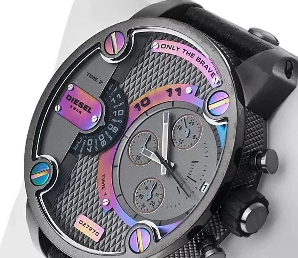 Diesel DZ7270 Badass Chronograph Men's Watch – Anthracite Dial & Black Leather Strap