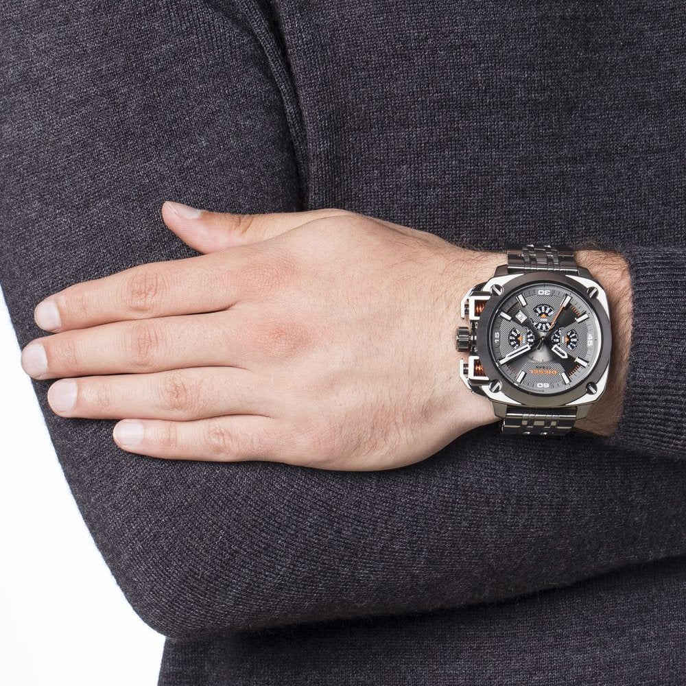 Diesel DZ7344 BAMF Chronograph Men's Watch – Gray Dial & Gray Stainless Steel Strap