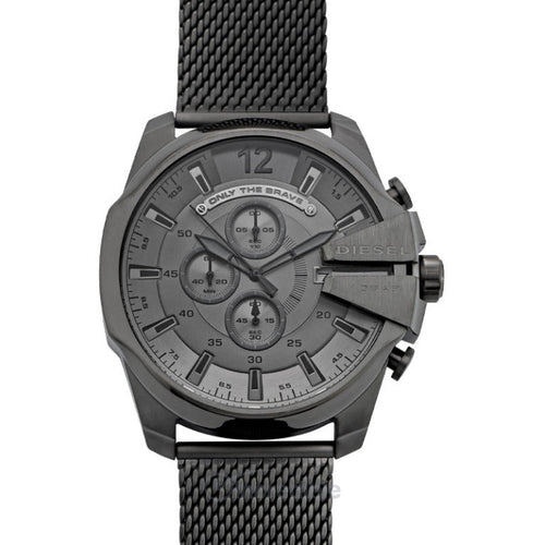 Diesel DZ4527 Mega Chief Chronograph Men's Watch – Black Dial & Black Mesh Strap