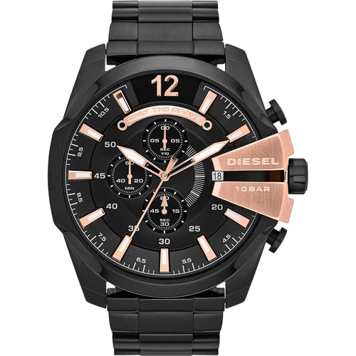 Diesel DZ4309 Mega Chief Chronograph Men's Watch – Black Dial & Black Stainless Steel Strap