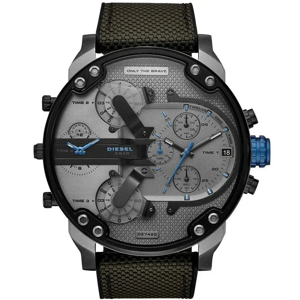Diesel DZ7420 Mr. Daddy 2.0 Chronograph Men's Watch – Grey Dial & Black Nylon Strap
