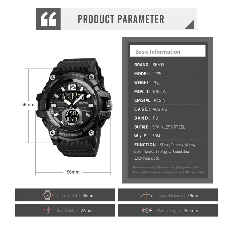 skmei-1725-three-time-led-digital-display-timing-luminous-electronic-watchgold