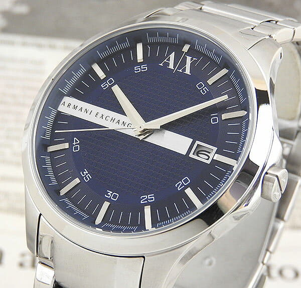 Armani Exchange Hampton AX2132 Men's Chronograph – Blue Dial with Silver Stainless Steel Bracelet