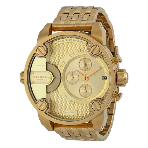 Diesel DZ7287 Big Daddy Analog Men's Watch – Gold Dial & Gold Stainless Steel Strap